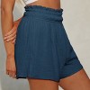 Women's Blue Smocked Waist Flared Leg Shorts - Cupshe - 2 of 4