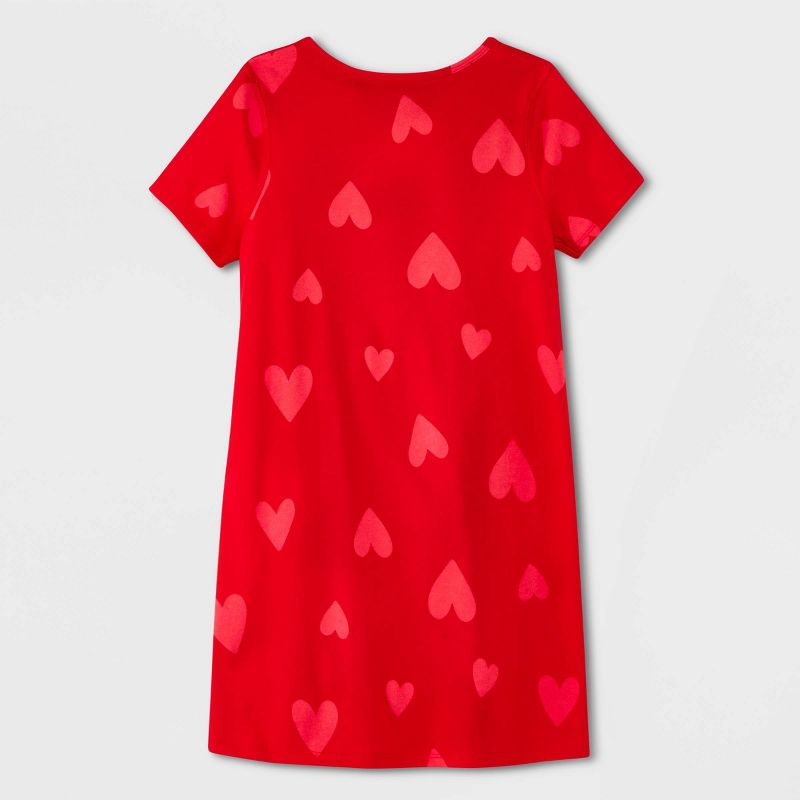 Girls&#39; 2pk Adaptive Short Sleeve Valentines Day Dress - Cat &#38; Jack&#8482; Red/Pink, 3 of 6