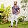 Campus Sutra Men Men's Plum Purple Embroidered Heathered Shirt - 3 of 3