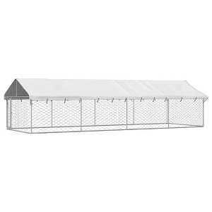vidaXL Outdoor Dog Kennel with Roof 236.2"x78.7"x59.1" - 1 of 4