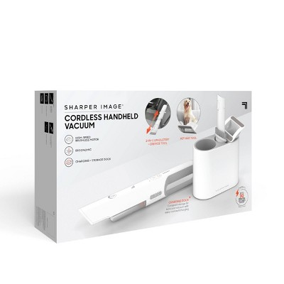 White Cordless Handheld Vacuum with HEPA Filter and Pet Tool