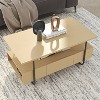 24/7 Shop At Home 36" Songcraft Contemporary 1 Drawer Coffee Table with Shelves Light Maple: Metal Frame, MDF Top, Fixed Shelf - 3 of 4