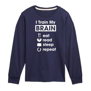 Boys' - Instant Message - I Train My Brain Long Sleeve Graphic T-Shirt - 1 of 4