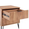 Manhattan Comfort Set of 2 Dumbo 2 Drawer Nightstands Golden Brown: Modern MDF Storage Furniture with Metal Glides - 3 of 4