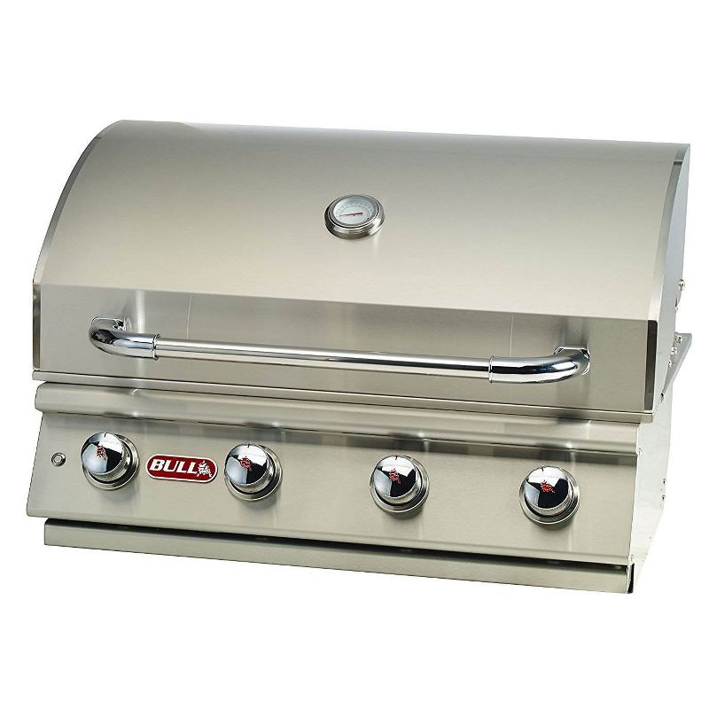 Bull Lonestar 4 Burner 30'' Stainless Steel Gas Barbecue Grill Head, Natural Gas, 1 of 7