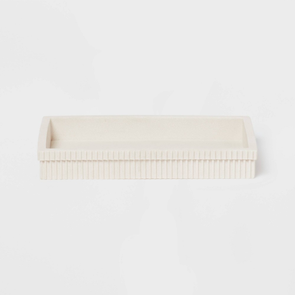 ( case of 4 pc) Ribbed Bath Tray White - Room Essentials™