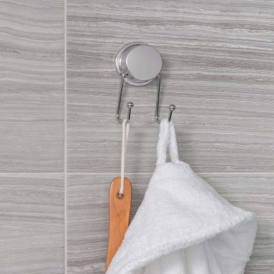 Chrome Silver Double Robe Hook with Waterproof Tape