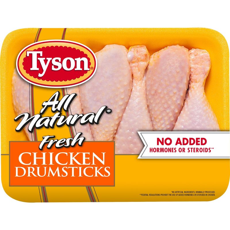 Tyson All Natural Antibiotic Free Chicken Drumsticks - 1.49-2.938 lbs - price per lb, 1 of 7