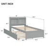 Lycvki Pine Wood Bed with Trundle and Bookcase - 3 of 4