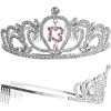 MEANT2TOBE 13th Birthday Sash and Tiara for Girls - Fabulous Set: Glitter Sash + Ripples Rhinestone Pink Premium Metal Tiara - image 3 of 3