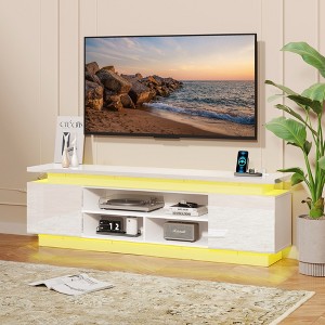 Skyzoo TV Stand with Storage & LED Lights & Power Outlets for TVs up to 80", Modern Entertainment Center for Living Room - 1 of 4