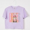 Easter Bunny Disco Ball - Women's Boxy Crop Top Graphic T-Shirt - 3 of 4