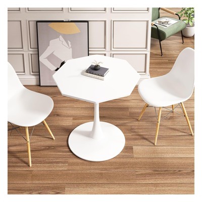 ODK 31.5" Modern Octagonal Dining Table, Pedestal Dining Tables with MDF Table Top for 2-4,Tulip Table Coffee Tables with Round Top for Living Room