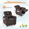 Infans Kids Recliner Chair w/Cup Holder & Side Pocket Adjustable Backrest Footrest - 2 of 4