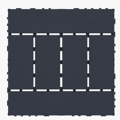 Vynxaria Dark Gray H Shaped DIY Interlocking Tiles for Tile Floors: 44 Pieces, Perfect for Porch, Pool Area, Balcony, Backyard & Courtyard