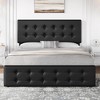 Bed Frame with 4 Storage Drawers and Headboard, Linen Upholstered Platform Bed Frame with Wooden Slats Support - 4 of 4
