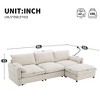 96.5'' Chenille L-Shaped Sectional Sofa with Storage Ottoman, Adjustable Phone Holder, USB Charger and Elephant Ear-Shaped Armrests - 2 of 4