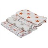 Bacati - Basketball Orange/Gray Muslin Swaddling Blankets set of 4 - 4 of 4
