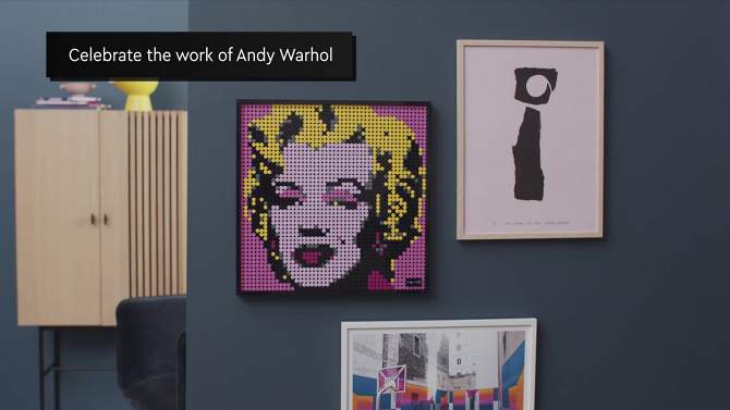 LEGO Art Andy Warhol&#39;s Marilyn Monroe Collectible Canvas Art Set Building Kit for Adults 31197, 2 of 12, play video