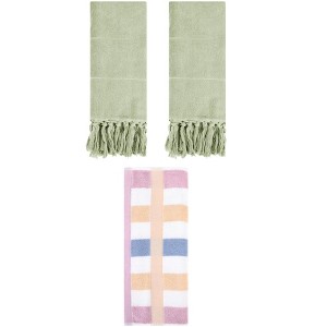 REGALWOVEN 3 Packs Cotton Absorbent Soft Decorative Bathroom Hand Towel Set - 1 of 4