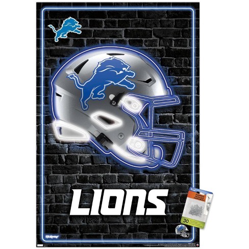 Evergreen Ultra-Thin Edgelight LED Wall Decor, Helmet, Detroit Lions- 19.5  x 15 Inches Made In USA