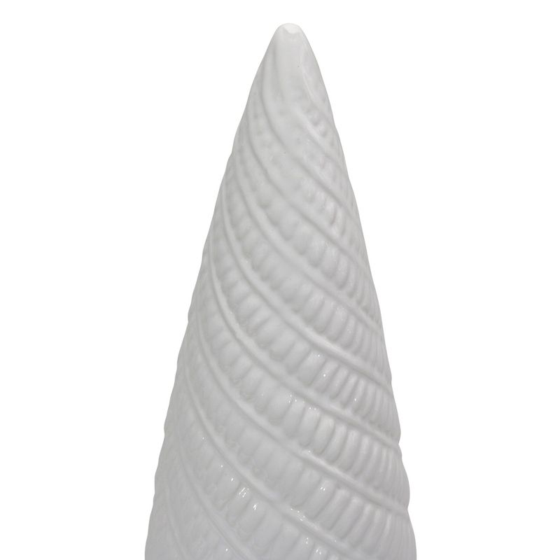 Northlight 10" White Ceramic Cone Tree Christmas Decoration, 3 of 5