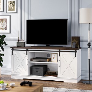 TV Stand for 65 Inch TV - Modern Entertainment Center with Storage, Barn Doors, and Shelves, Tall TV Media Console Table for Living Room - 1 of 4
