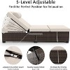 GustoWave 2 Pieces Outdoor PE Wicker Lounger Set, Pool Lounge Chair, Adjustable Backrest Lounger - 3 of 4