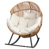 Celebalcony Wicker Egg Chair Rattan Rocking Chair with Cushion, Oversized Patio Lounge Rocker Chair for Outdoor-Indoor,Balcony, Backyard,Garden - 2 of 4