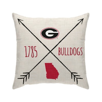 NCAA Georgia Bulldogs Cross Arrow Decorative Throw Pillow