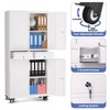 GustoWave 73'' Metal Storage Cabinet, Heavy Duty Tool Storage with Wheels, Locking Doors and 2 Drawers, Adjustable Shelves for Office - 4 of 4