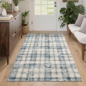 Coucheta Runner Rug for Kitchen Non Slip Bathroom Rugs Indoor Plaid Area Rug for Entryway Stain Resistant Area Rug for Hallway - 1 of 4