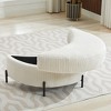 Hrinhom 32.7" W Half Moon Storage Ottoman,Modern Corduroy Footstool with Metal Legs - 2 of 4