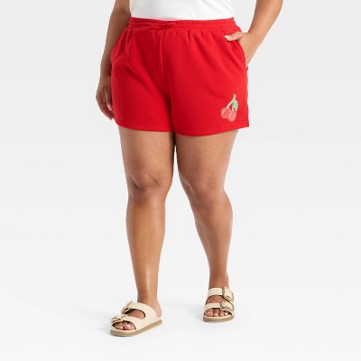 Women's Cherry Graphic Shorts - Red