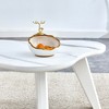 GlasFlength Modern Noval Coffee Tables, Center Table with Sleek Minimalist Design for Living Room Decor, White,47.2”*34.2”*14" - 3 of 4