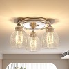 Tribesigns 3-Lights Ceiling Lamp with E26 Base, Modern Sand Nickel Ceiling Light Fixture with Clear Bubble Glass Silver - 2 of 4