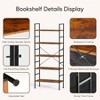 5 Tier Bookshelf Rustic Brown Standing Book Shelf Home Office Bookcase Storage Organizer Bedroom Living Room Bathroom - 4 of 4