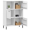 vidaXL Bookcase with Metal Legs White 35.4 in.x13.8 in.x50.6 in. Solid Wood OSLO - 3 of 4
