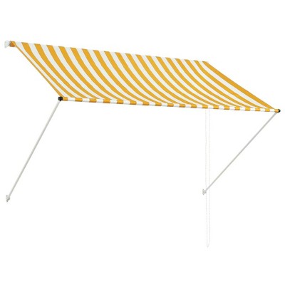 vidaXL Yellow and White Retractable Awning – Versatile Weather-Resistant Outdoor Cover for Windows, Terraces – UV-Resistant Fabric Sturdy Steel Frame
