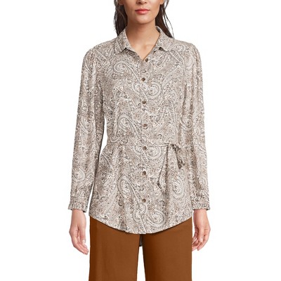 Lands' End Women's Rayon Tie Waist Shirt