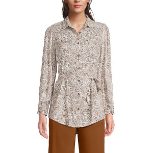 Lands' End Women's Rayon Tie Waist Shirt - 1 of 2