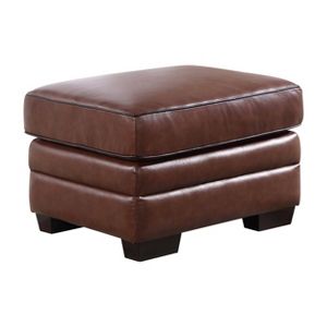 Evan Top Grain Leather Ottoman Brown Abbyson Living Target