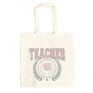 City Creek Prints Teacher Grunge Canvas Tote Bag - 15x16 - Natural - 1 of 2
