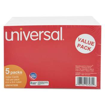 UNIVERSAL Ruled Index Cards 4 x 6 White 500/Pack 47235
