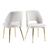 Grungis Boucle Armless Kitchen Chair Set of 2,Upholstered Dining Chairs with Metal Legs and Hollow Back for Dining Room,Kitchen - 2 of 4