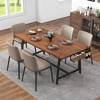 Tangkula 72" Industrial Rectangular Kitchen Table w/ 2-Bottle Wine Rack Condiment Holder - 4 of 4