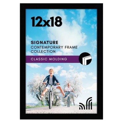 Americanflat 12x18 Black Picture Frame - Composite Wood with Shatter Resistant Glass