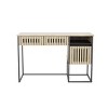 NicBex Rustic Writing Desk Working Table with Drawers&Shelves,Teak Wood Finish Computer Desk with Slatted Design,Natural - 2 of 4