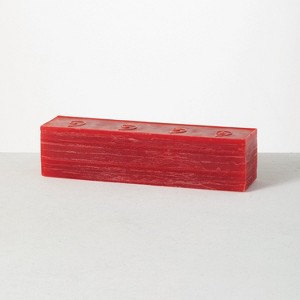 Vance Kitira 12.25" Layered Brick Candle, Red - 1 of 4