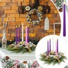 MOEPISY Candle Holder Wreath Set of 5 with 5 Flameless Candles Christmas Advent Berry Champagne Flower Wreath Rings - 4 of 4